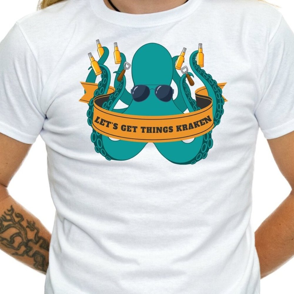 Let's Get Things Kraken Drinking Funny Party Shirt Drinking Gift T-Shirt - TS6